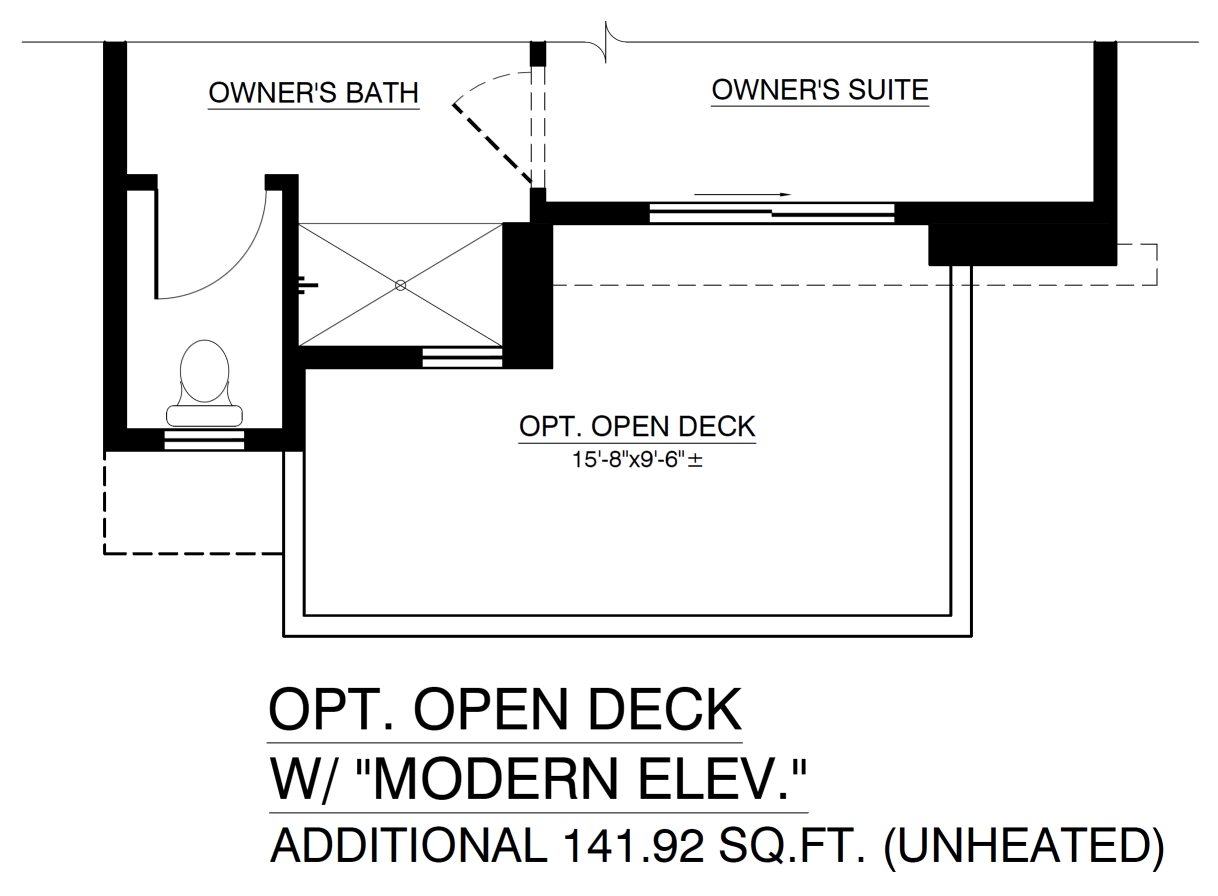 Optional Open Deck With Modern Elevation