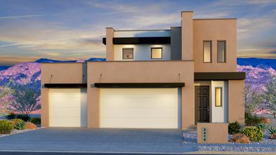 Contemporary Elevation with 3rd car garage